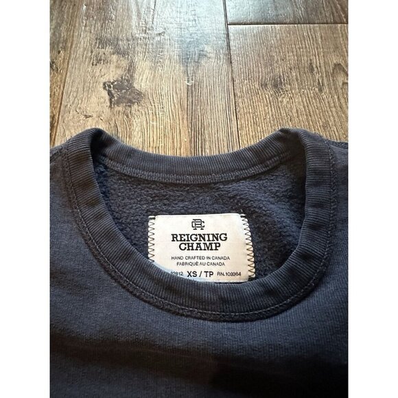 Reigning Champ Men's Brushed Terry Crewneck in Navy Size XS - Picture 4 of 7